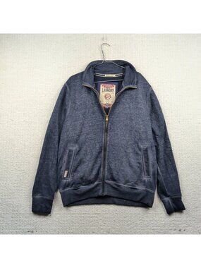 Y2K Tokyo Laundry Men's Heathered Faded BLue Full Zip Sweatshirt Men Sz XL Read